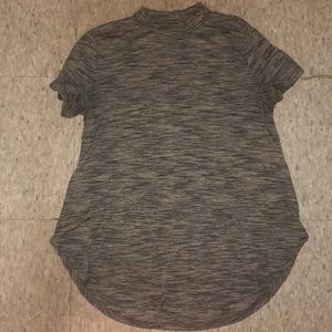 grey mockneck t-shirt